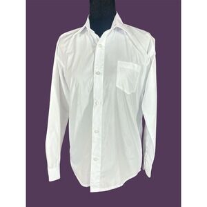 BJK Collection White Long Sleeve Button Down Dress Shirt Size 12 Boys Mens XS